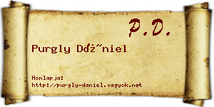 Purgly Dániel névjegykártya
